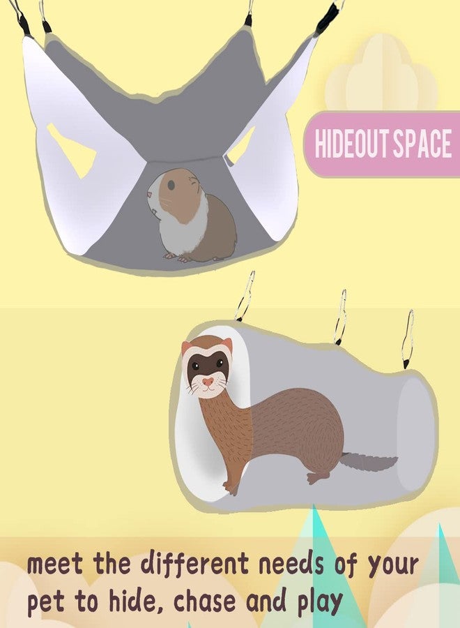 EAEDMY Luminous Noctilucent Glow Guinea Pig Rat Ferret Hideout and Soft Bed, Moon Bunkbed Hammock and Tunnel - Image 2